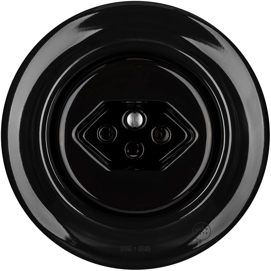 PORCELAIN WALL MOUNTED SWISS SOCKET BLACK - DYKE & DEAN