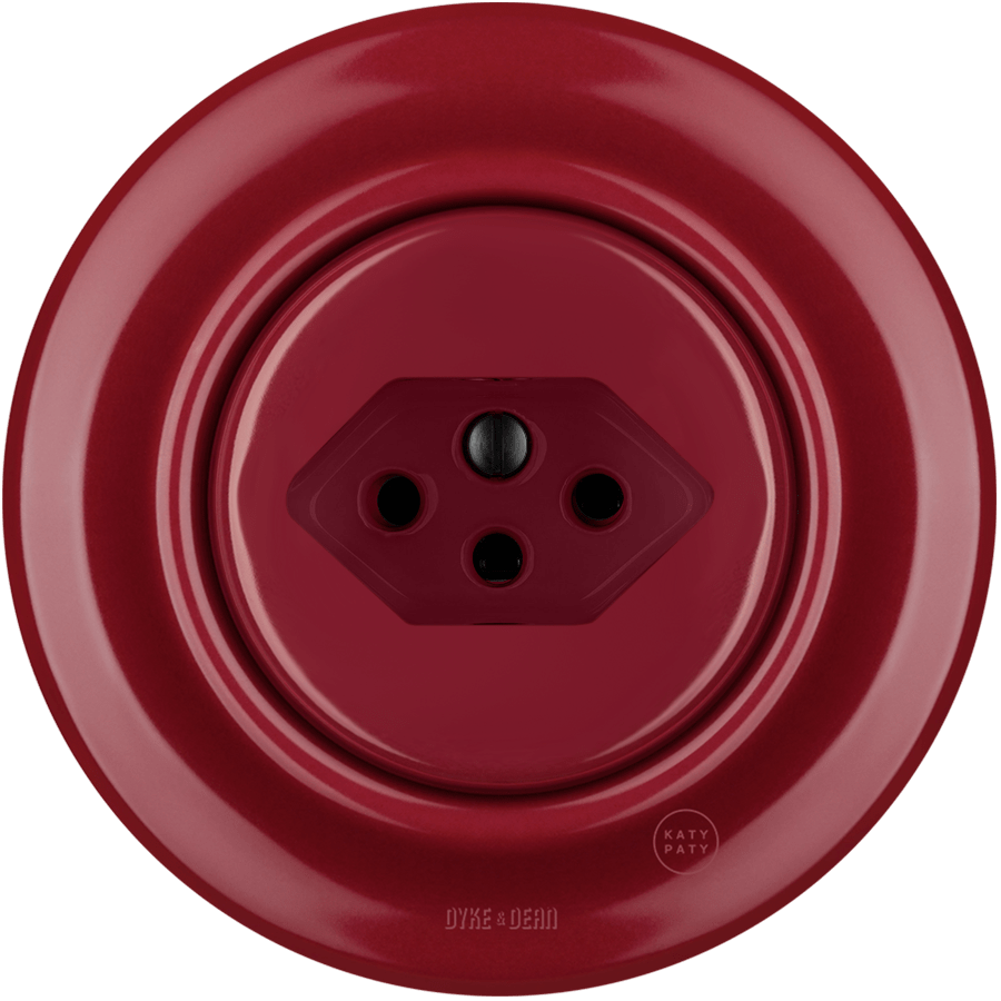 PORCELAIN WALL MOUNTED SWISS SOCKET BURGUNDY - DYKE & DEAN