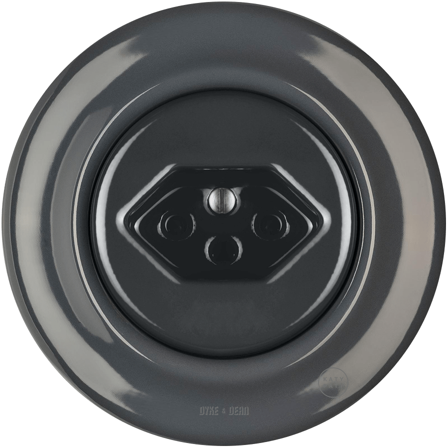 PORCELAIN WALL MOUNTED SWISS SOCKET DARK GREY - DYKE & DEAN