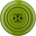 Green porcelain Swiss wall socket by Katy Paty
