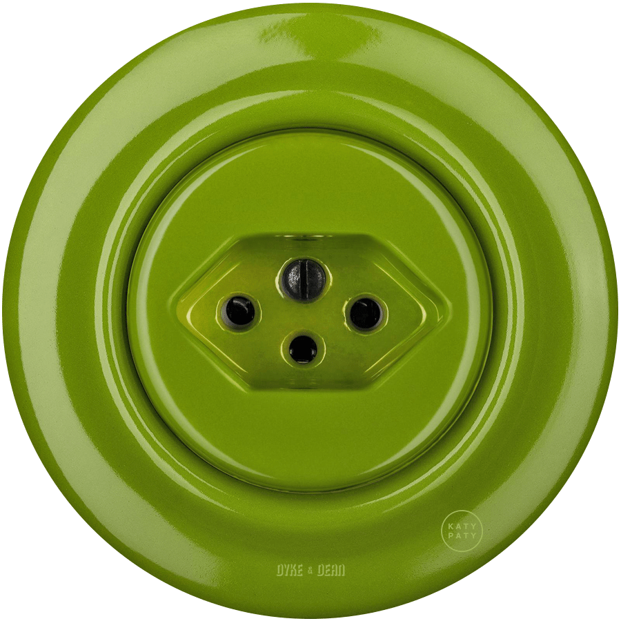 PORCELAIN WALL MOUNTED SWISS SOCKET GREEN - DYKE & DEAN