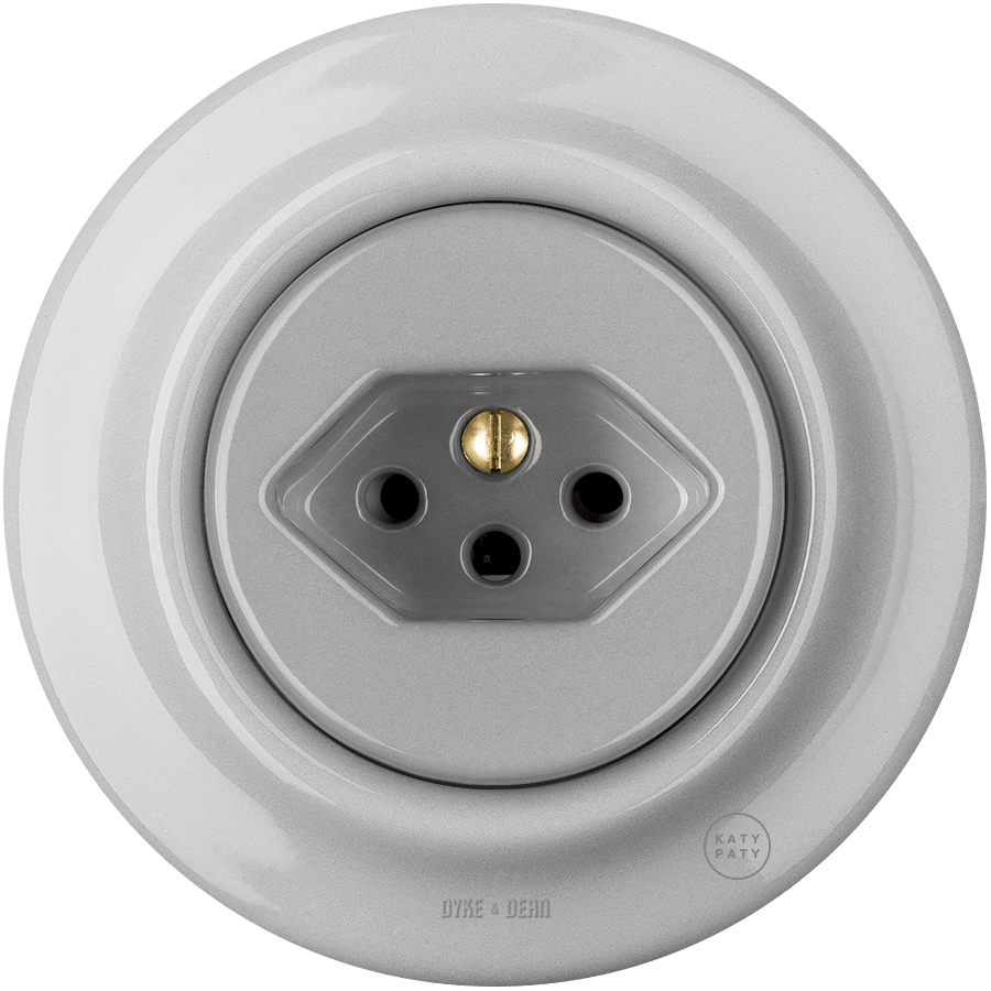 PORCELAIN WALL MOUNTED SWISS SOCKET GREY - DYKE & DEAN