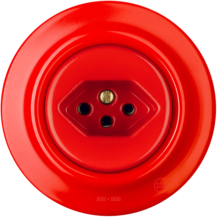 PORCELAIN WALL MOUNTED SWISS SOCKET RED - DYKE & DEAN