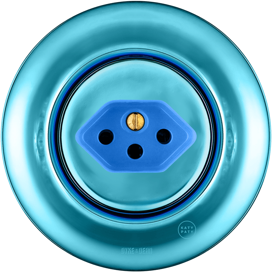 PORCELAIN WALL MOUNTED SWISS SOCKET SKY BLUE - DYKE & DEAN