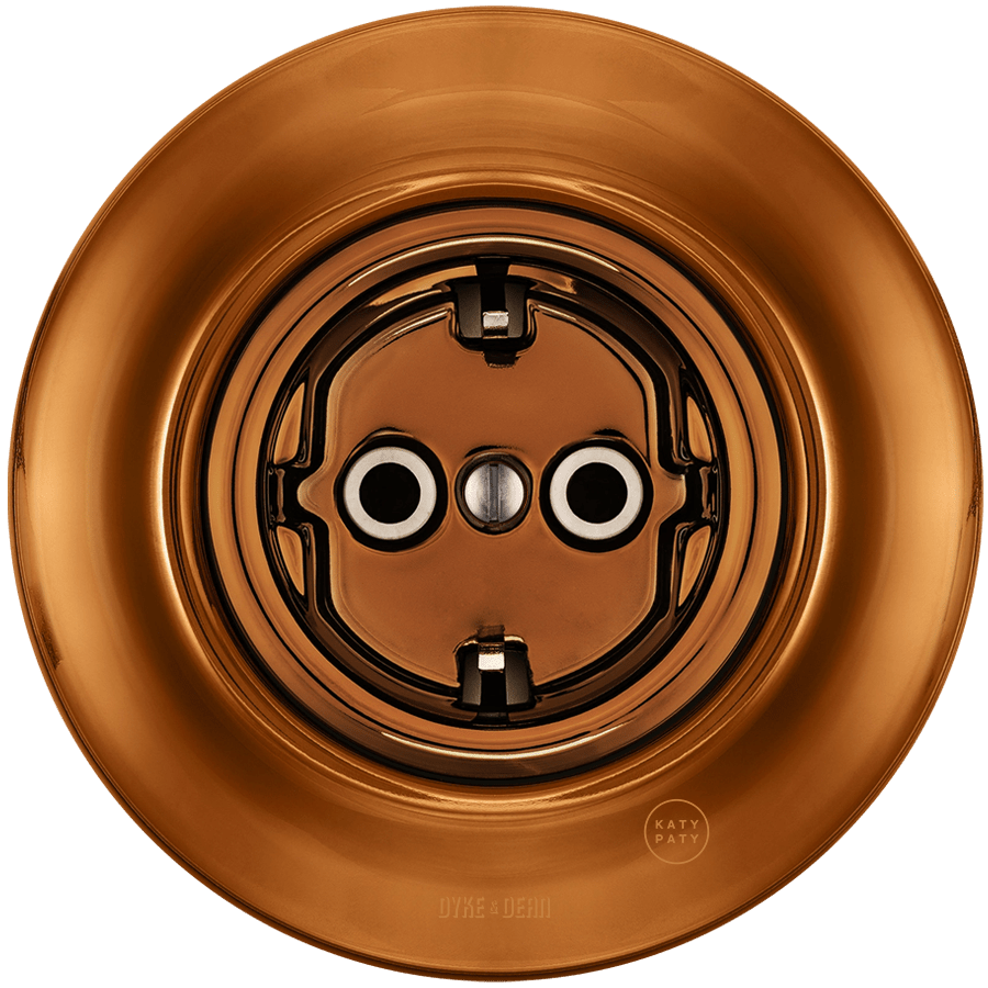 PORCELAIN WALL SCHUKO SOCKET BRONZE - DYKE & DEAN