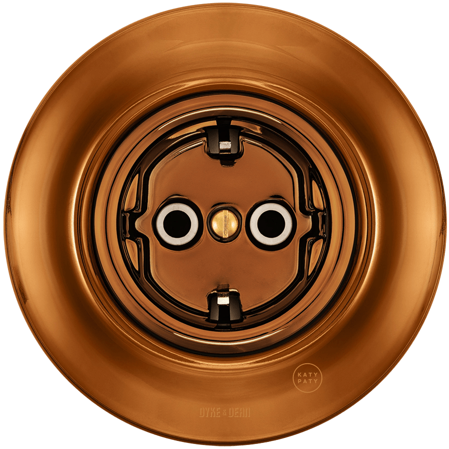 PORCELAIN WALL SCHUKO SOCKET BRONZE - DYKE & DEAN