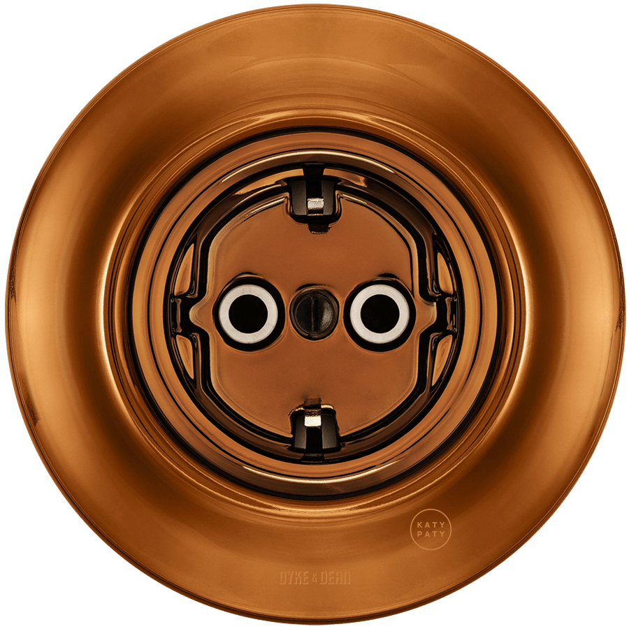 PORCELAIN WALL SCHUKO SOCKET BRONZE - DYKE & DEAN