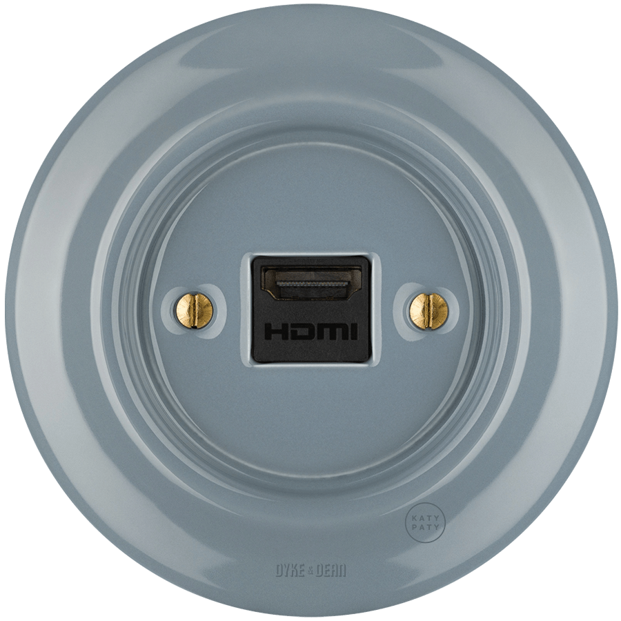 PORCELAIN WALL SOCKET ASH GREY HDMI - DYKE & DEAN