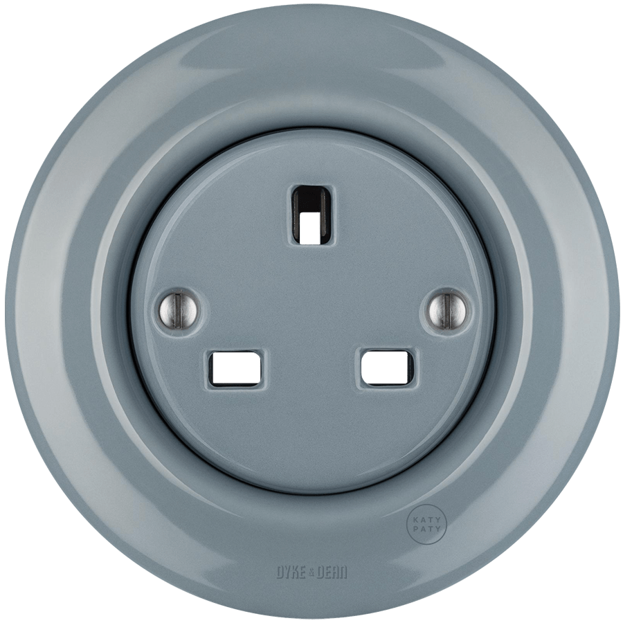 PORCELAIN WALL SOCKET ASH GREY UK - DYKE & DEAN
