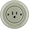 PORCELAIN WALL SOCKET GREY GREEN USA 15 AMP - DYKE & DEAN
