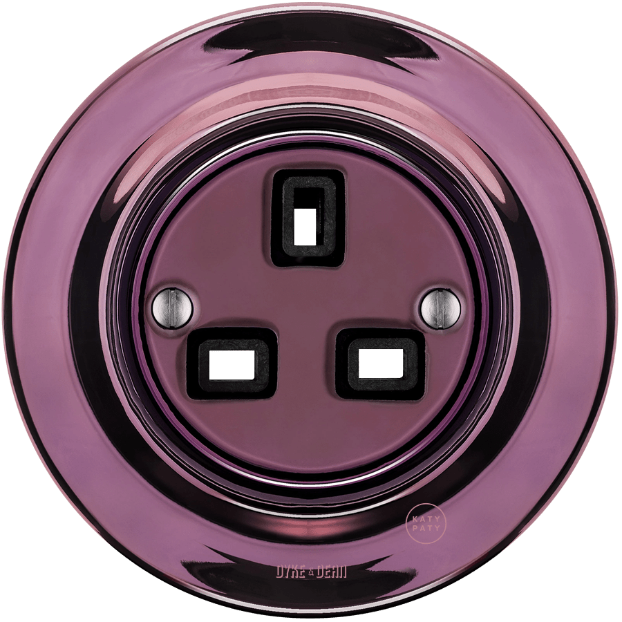 PORCELAIN WALL SOCKET PURPLE UK - DYKE & DEAN