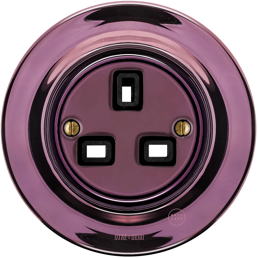 PORCELAIN WALL SOCKET PURPLE UK - DYKE & DEAN