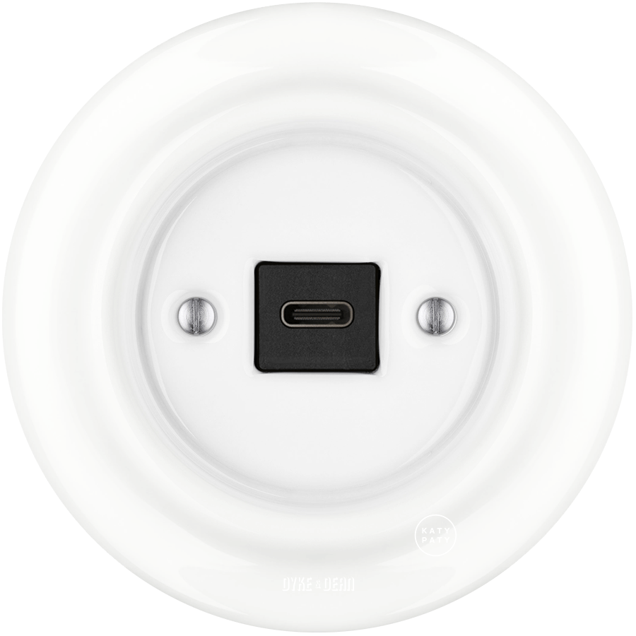 PORCELAIN WALL SOCKET WHITE USB - C - DYKE & DEAN