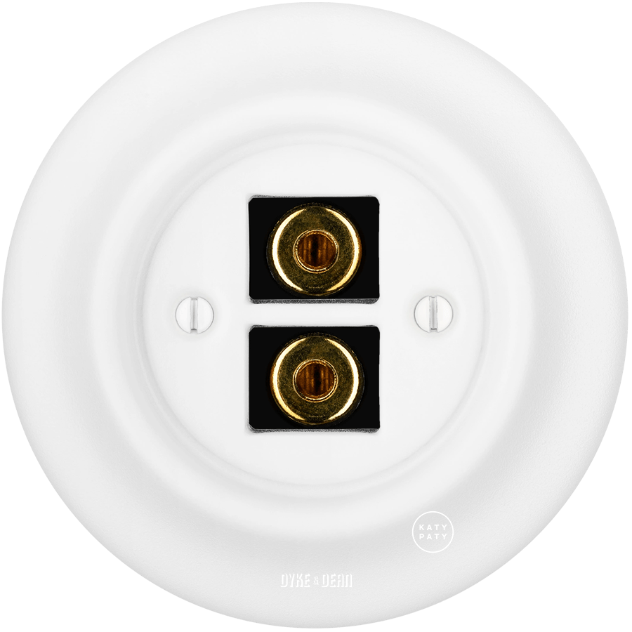 PORCELAIN WALL SPEAKER SOCKET MATT WHITE - DYKE & DEAN