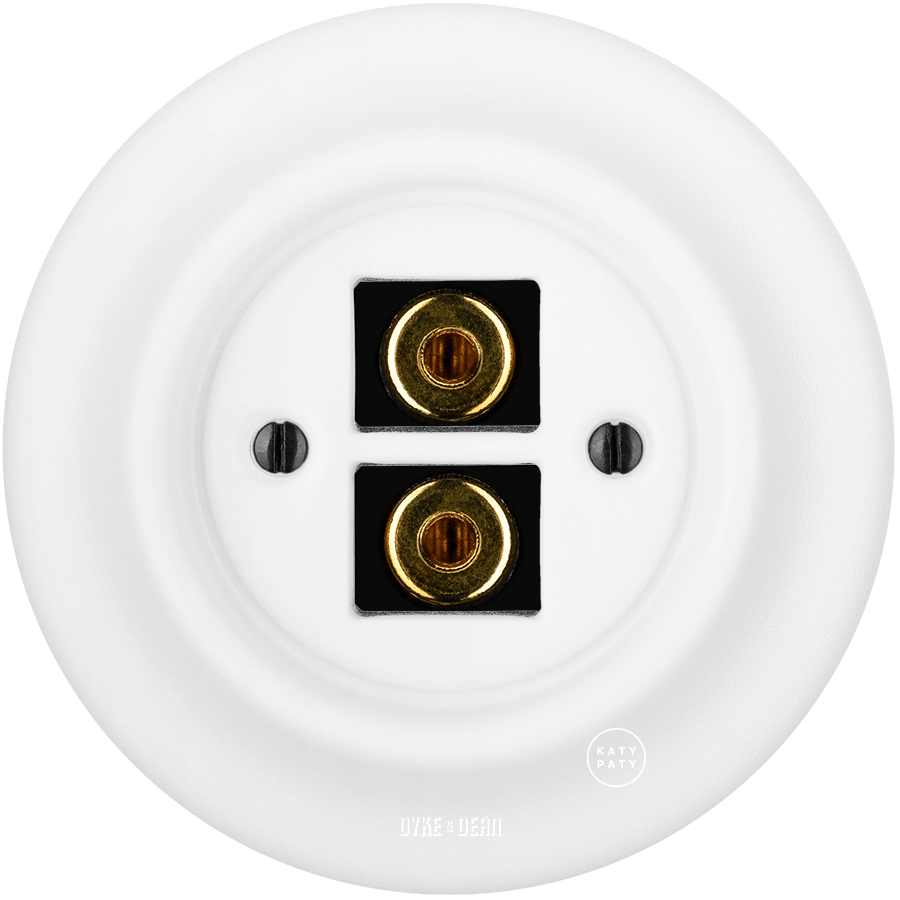 PORCELAIN WALL SPEAKER SOCKET MATT WHITE - DYKE & DEAN