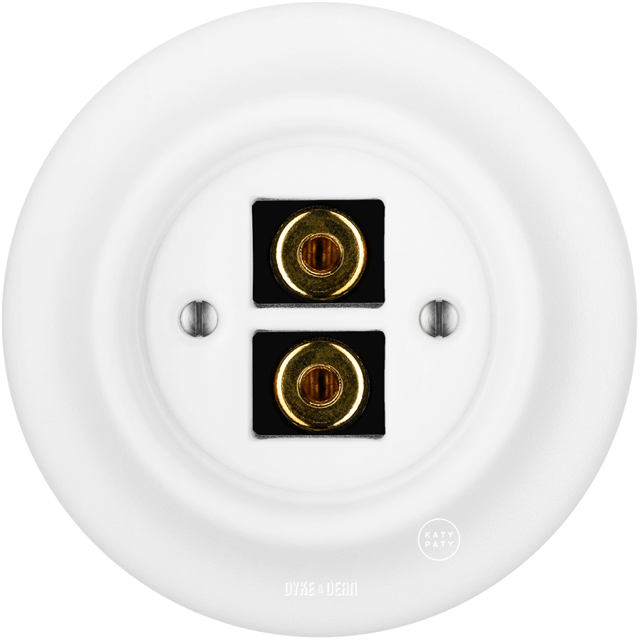 PORCELAIN WALL SPEAKER SOCKET MATT WHITE - DYKE & DEAN
