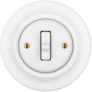 PORCELAIN WALL TOGGLE LIGHT SWITCH MATT WHITE - DYKE & DEAN