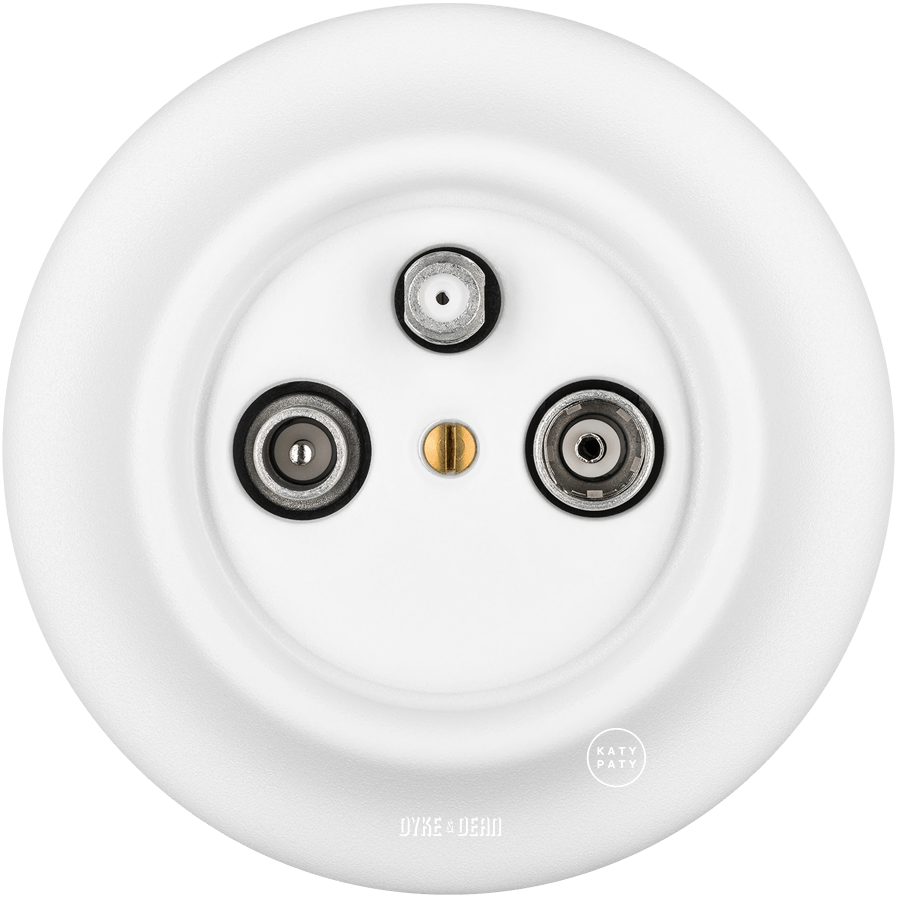 PORCELAIN WALL TV ANTENNA SOCKET MATT WHITE - DYKE & DEAN