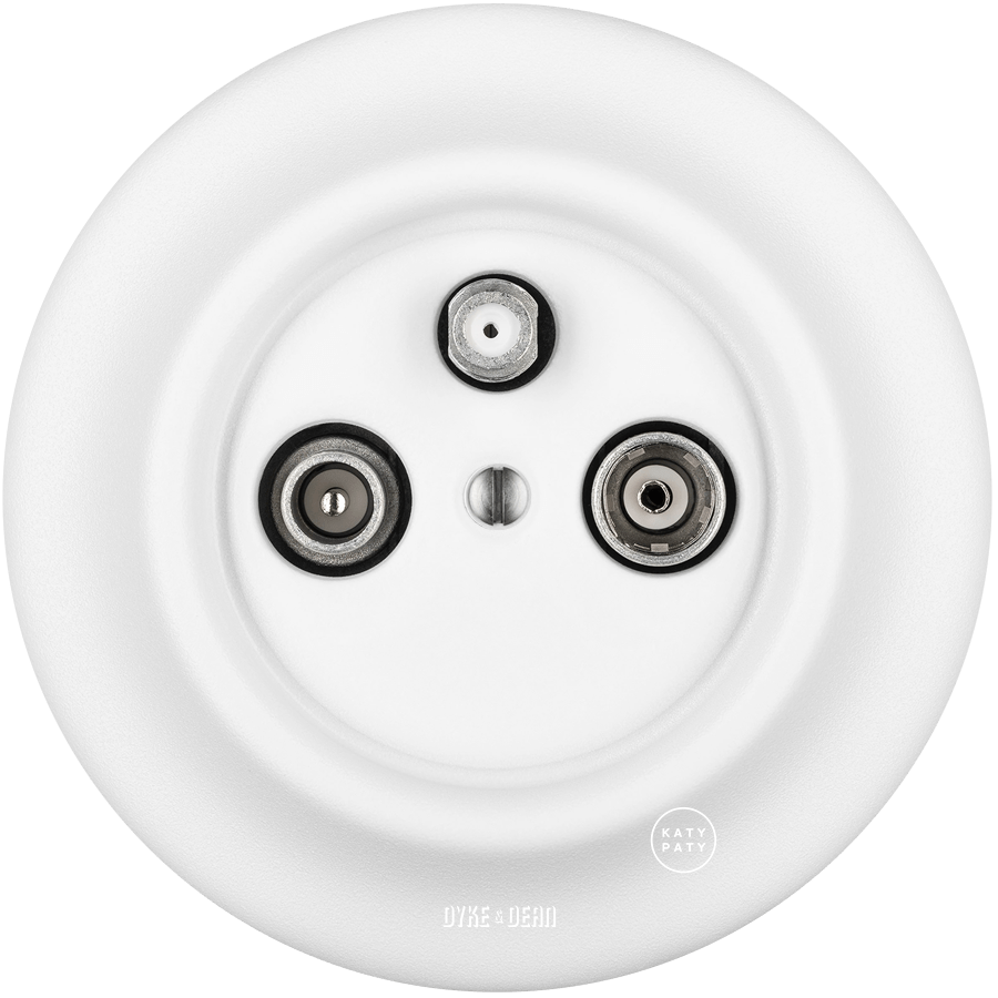 PORCELAIN WALL TV ANTENNA SOCKET MATT WHITE - DYKE & DEAN