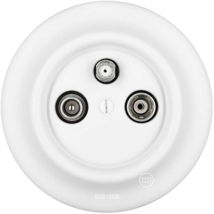 PORCELAIN WALL TV ANTENNA SOCKET MATT WHITE - DYKE & DEAN