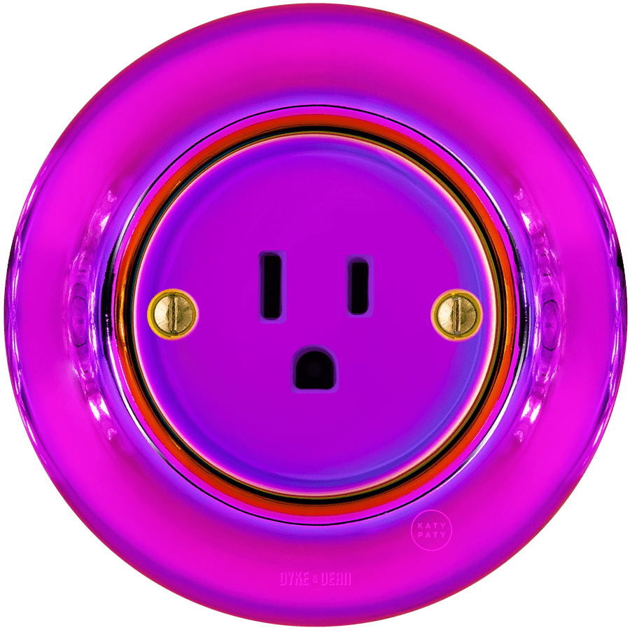 PORCELAIN WALL US 15 AMP PLUG SOCKET VIOLEDO - DYKE & DEAN