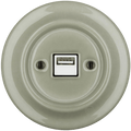 PORCELAIN WALL USB CHARGER GREY GREEN - DYKE & DEAN