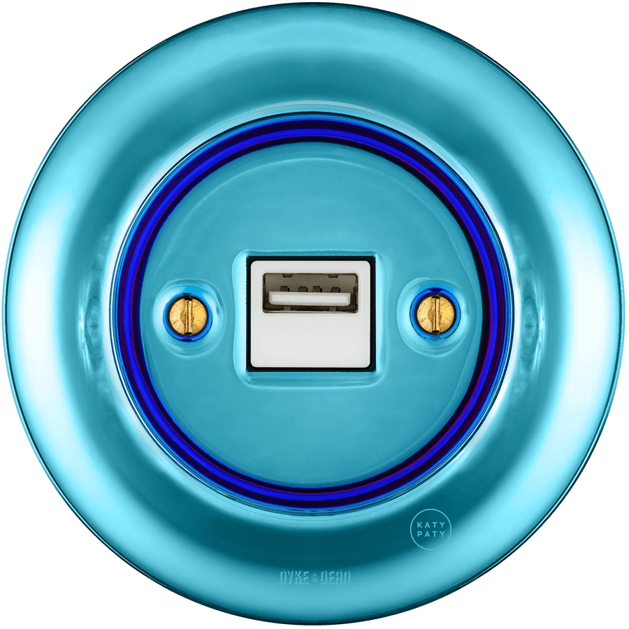 PORCELAIN WALL USB CHARGER SKY BLUE - DYKE & DEAN