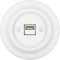 PORCELAIN WALL USB CHARGER SOCKET MATT WHITE - DYKE & DEAN
