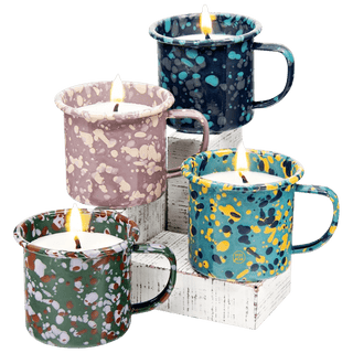 RAISING ARIZONA ENAMEL 9OZ MUG WITH SOY CANDLE MAUVE - DYKE & DEAN