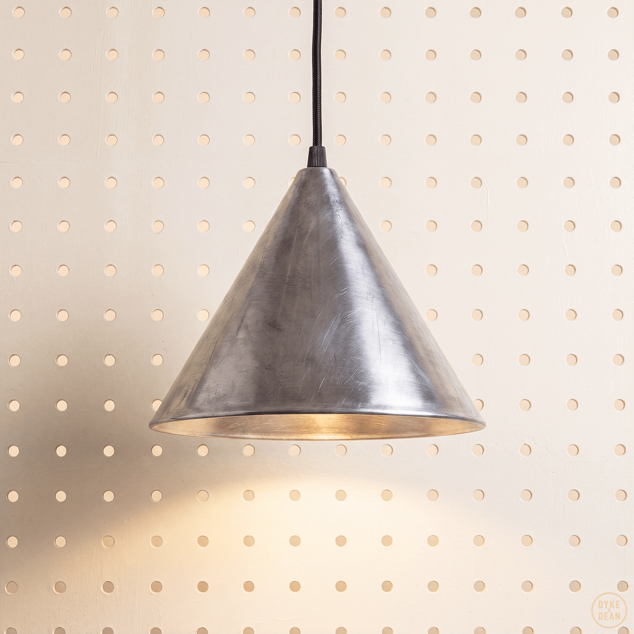 RAW METAL E27 ENAMEL CONE LAMPSHADE PENDANT 200 - DYKE & DEAN