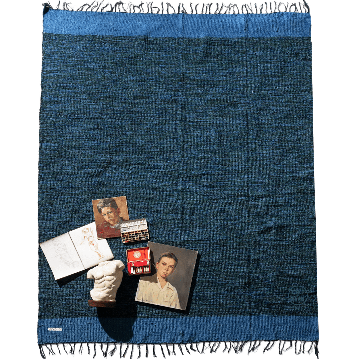 RECYCLED BLUE YARN RUG - DYKE & DEAN
