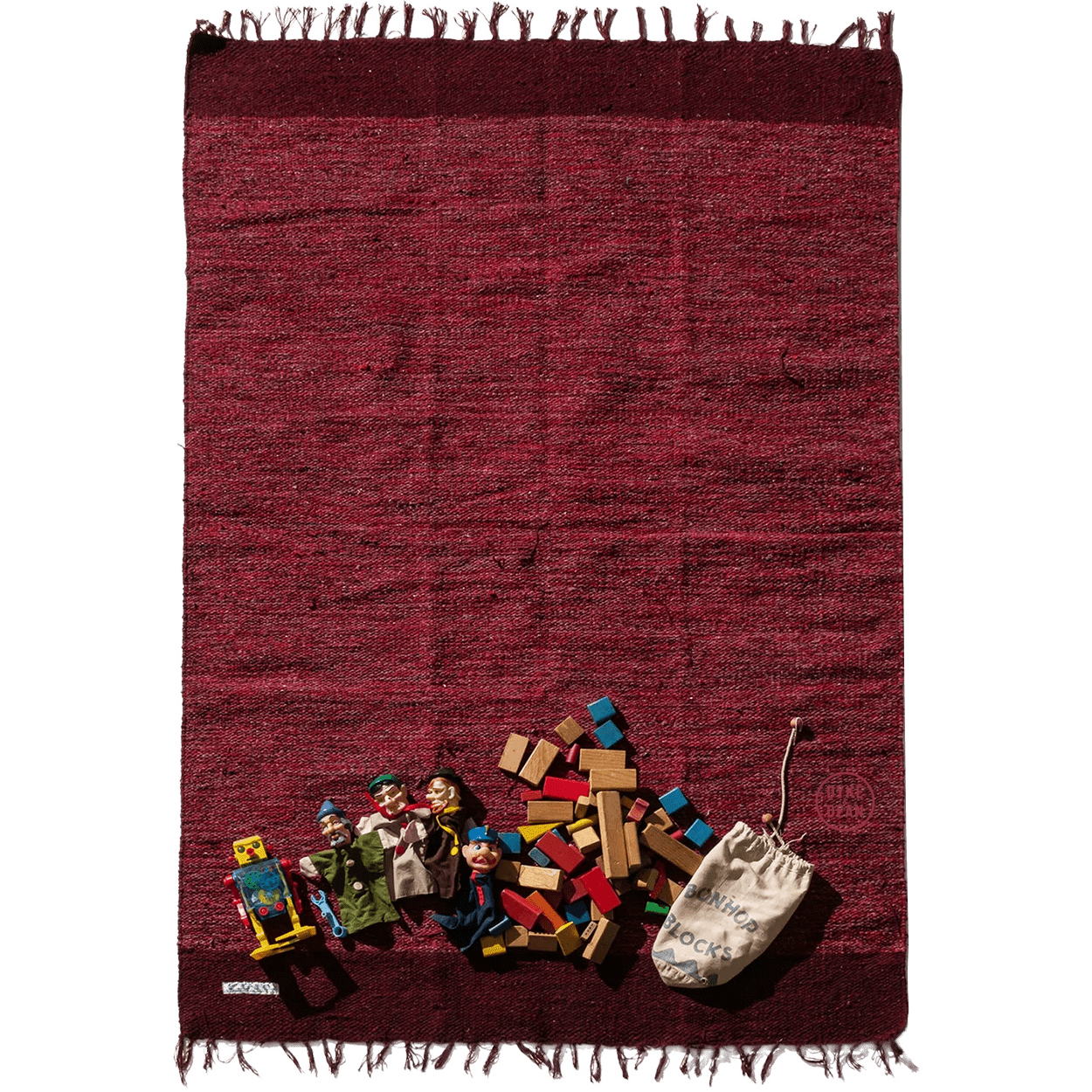 RECYCLED BURGUNDY YARN RUG - DYKE & DEAN