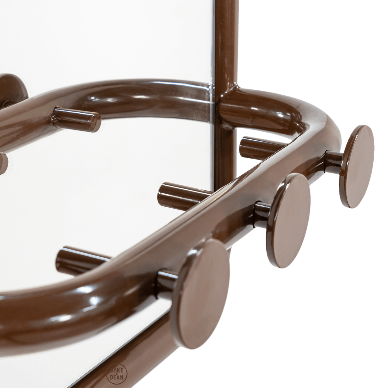 RETRO TUBE HALL HOOK MIRROR BROWN - DYKE & DEAN