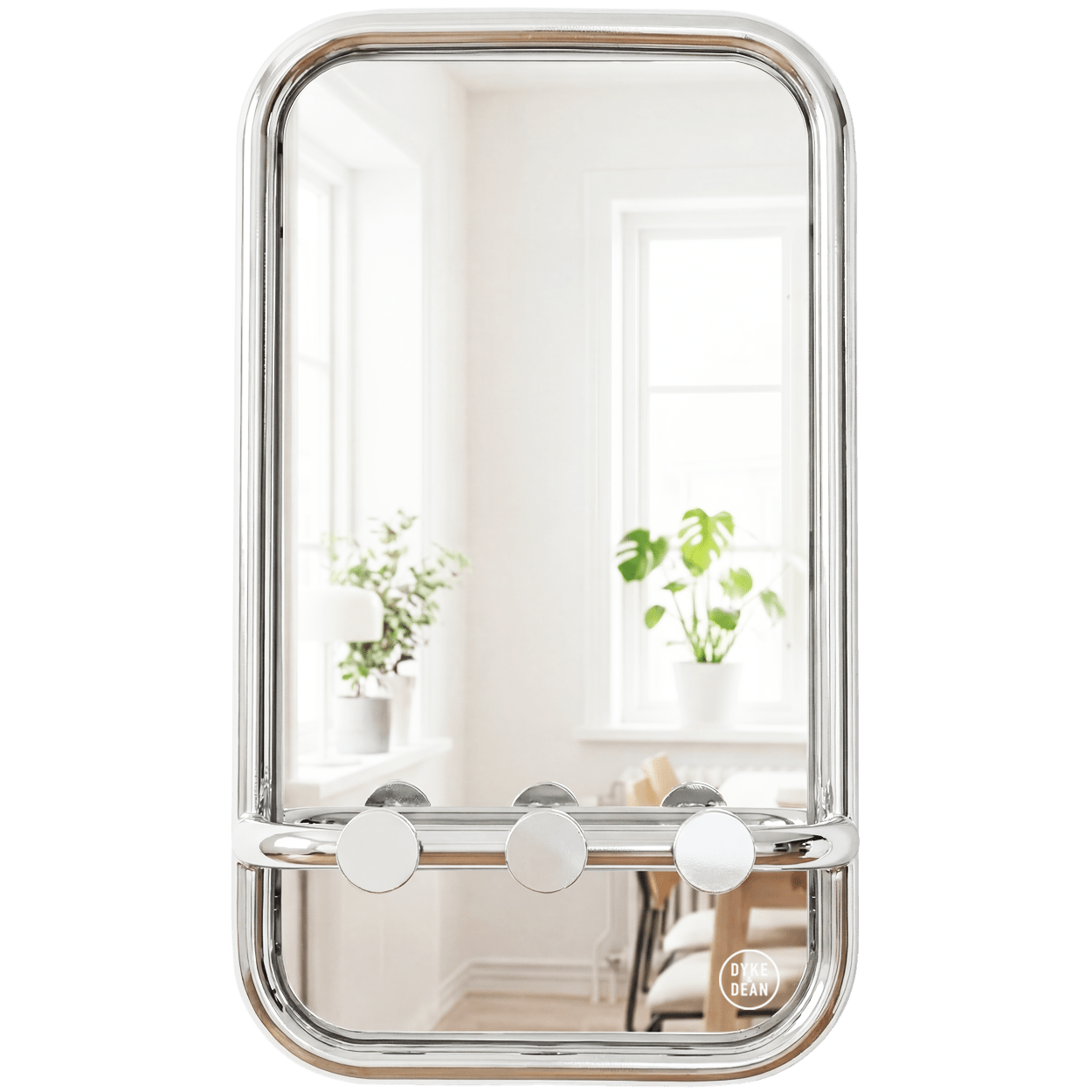 RETRO TUBE HALL HOOK MIRROR CHROME - DYKE & DEAN