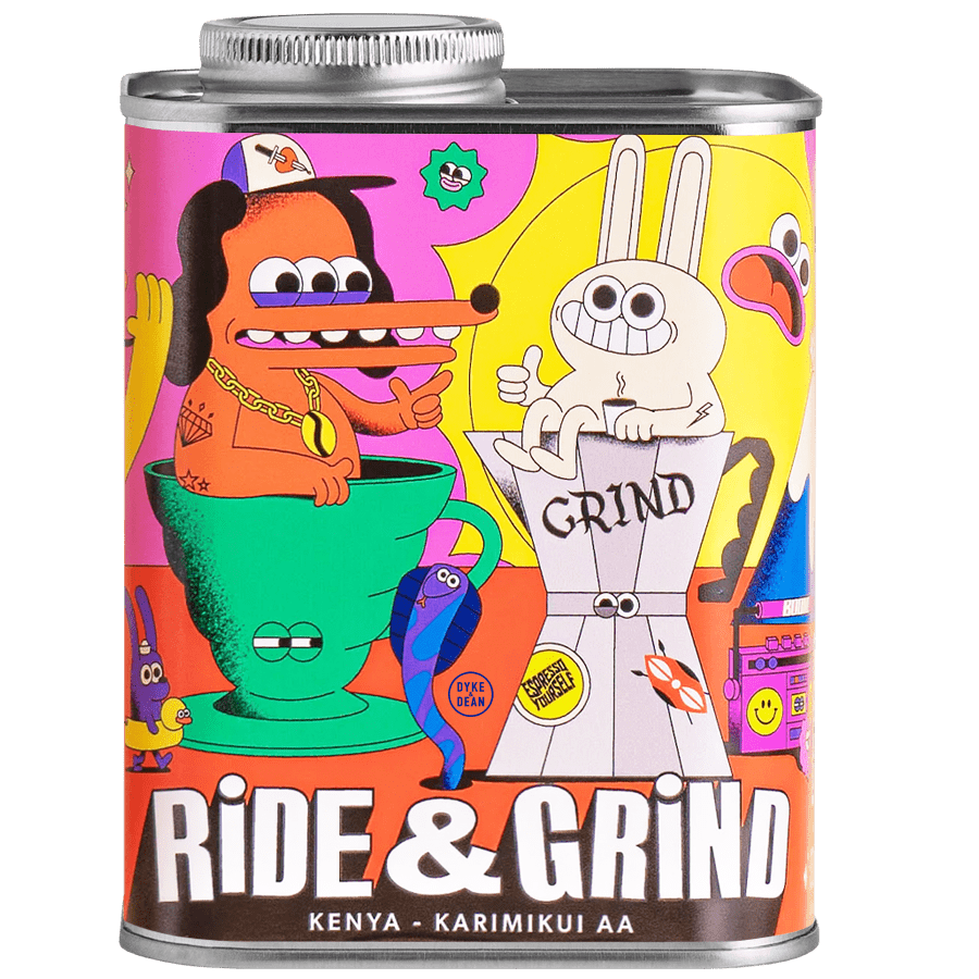 RIDE & GRIND KENYA COFFEE BEANS TIN - DYKE & DEAN