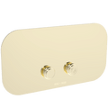 ROUND CORNERS TOILET FLUSH PLATE BRASS - DYKE & DEAN