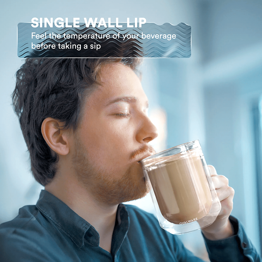 SET OF 2 DOUBLE WALL GLASS MUGS 500ml - DYKE & DEAN