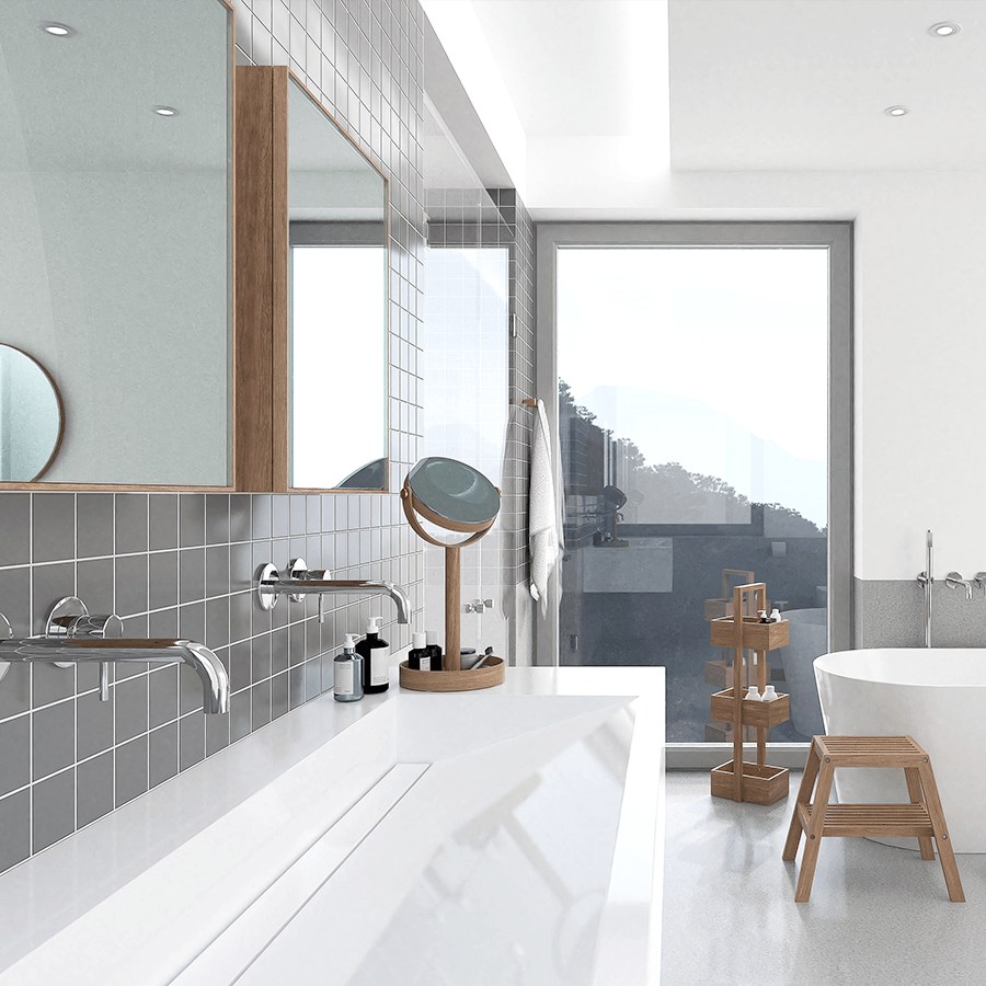 SLATTED BATH STOOL NATURAL OAK - DYKE & DEAN