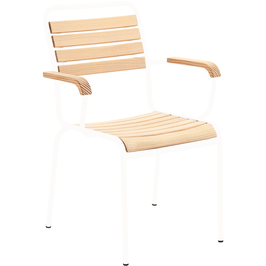 SLATTED WOOD STACKING CHAIR COLOUR WITH ARMS
