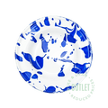 SLIPWARE ENAMEL BLUE WHITE SALAD PLATE OUTLET - DYKE & DEAN