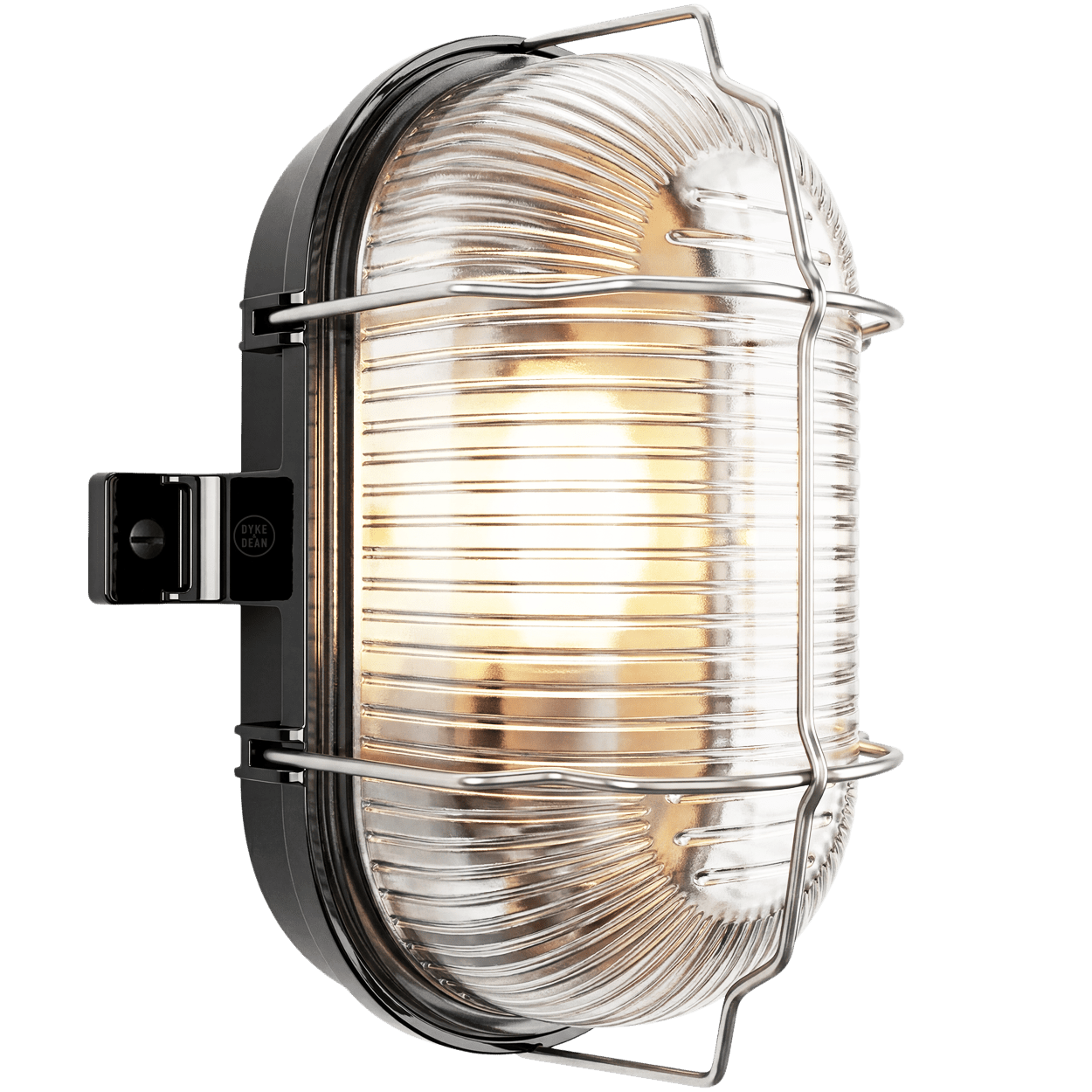 SMALL BLACK WATERPROOF BULKHEAD WITH CAGE - DYKE & DEAN