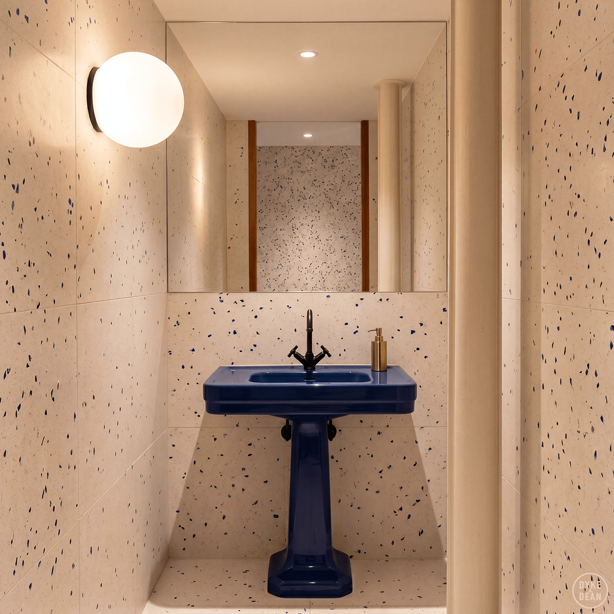 SPHERE LAMP BRASS BASE 300mm - DYKE & DEAN