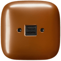SQUARE PORCELAIN HDMI WALL SOCKET COPPER - DYKE & DEAN