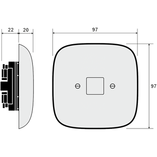SQUARE PORCELAIN HDMI WALL SOCKET SALMON - DYKE & DEAN