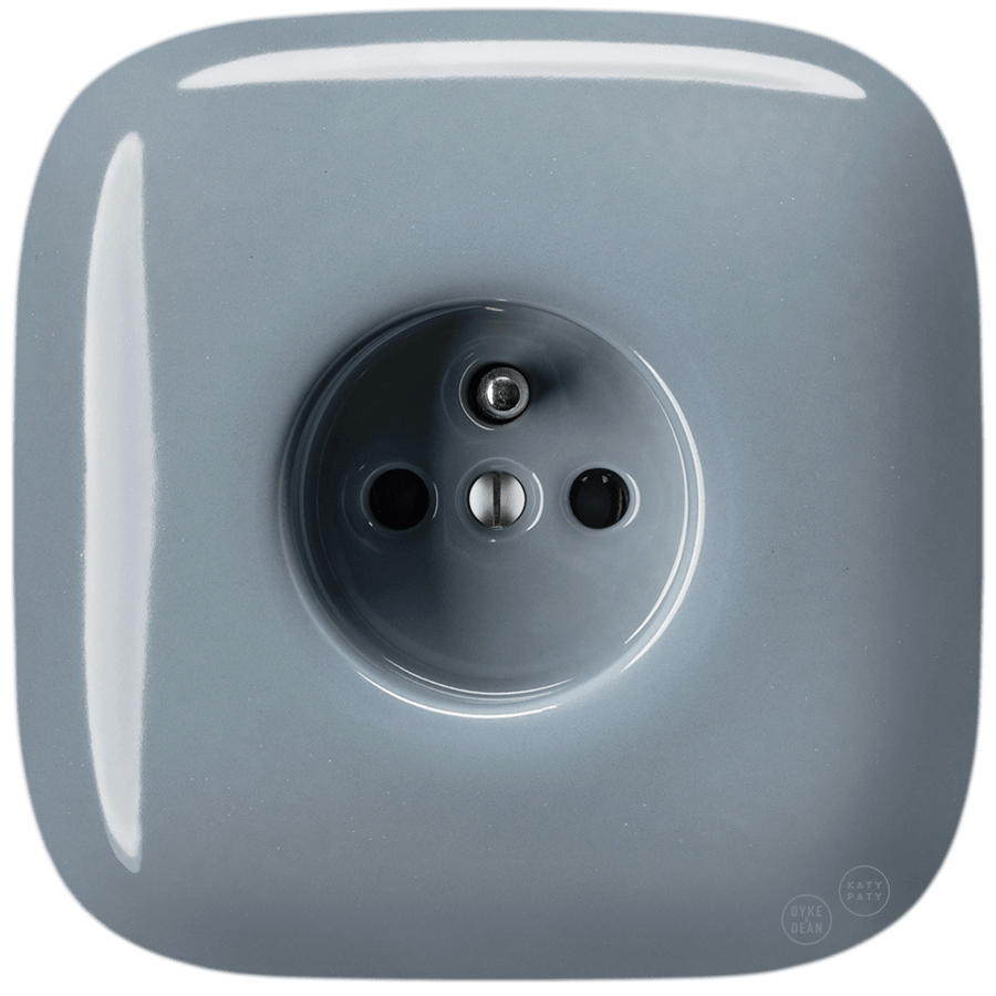 SQUARE PORCELAIN WALL SOCKET ASH GREY - DYKE & DEAN