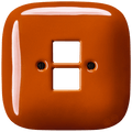 SQUARE PORCELAIN WALL SOCKET BRICK RED PC/USB - DYKE & DEAN