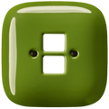 SQUARE PORCELAIN WALL SOCKET GREEN PC/USB - DYKE & DEAN