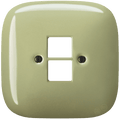 SQUARE PORCELAIN WALL SOCKET MOSS GREEN PC/USB - DYKE & DEAN