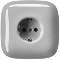 SQUARE PORCELAIN WALL SOCKET SCHUKO GREY - DYKE & DEAN