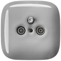 SQUARE PORCELAIN WALL SOCKET TV ANTENNA GREY - DYKE & DEAN